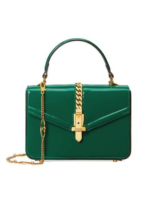 Gucci Sylvie patent leather mini top handle bag