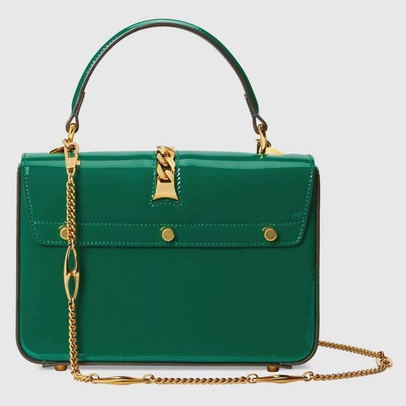 Gucci Sylvie patent leather mini top handle bag
