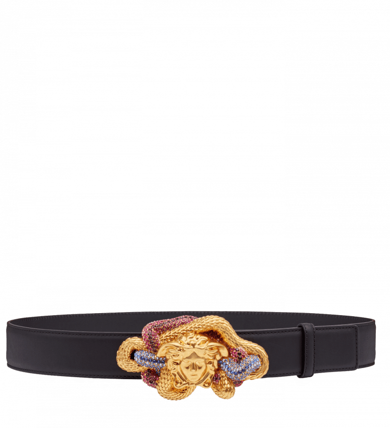 Versace Snake Medusa Leather Belt