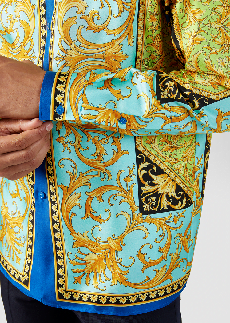 Versace Classique Print Silk Twill Shirt