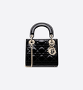 Christian Dior Mini Lady Dior Bag Black Patent Cannage Calfskin