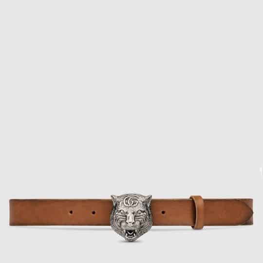 Gucci Leather Belt with Feline Head