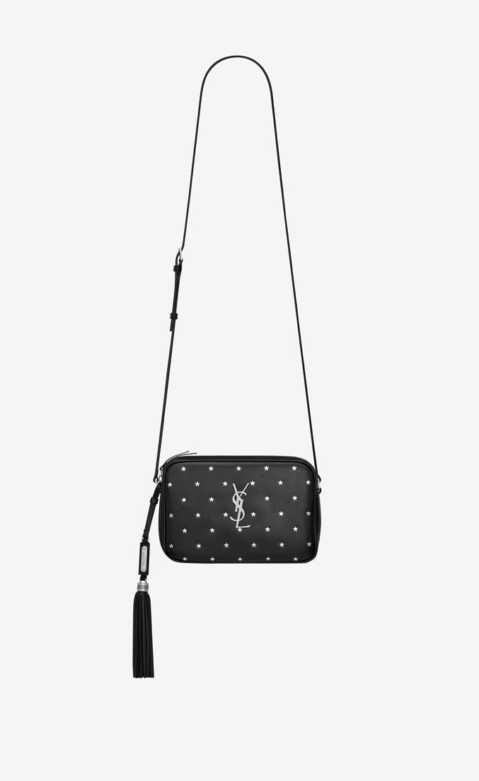 Sanit Laurent Lou Camera Bag in Smooth Leather Embossed With Little Stars