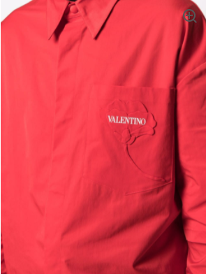 Valentino logo-print flower-detail shirt