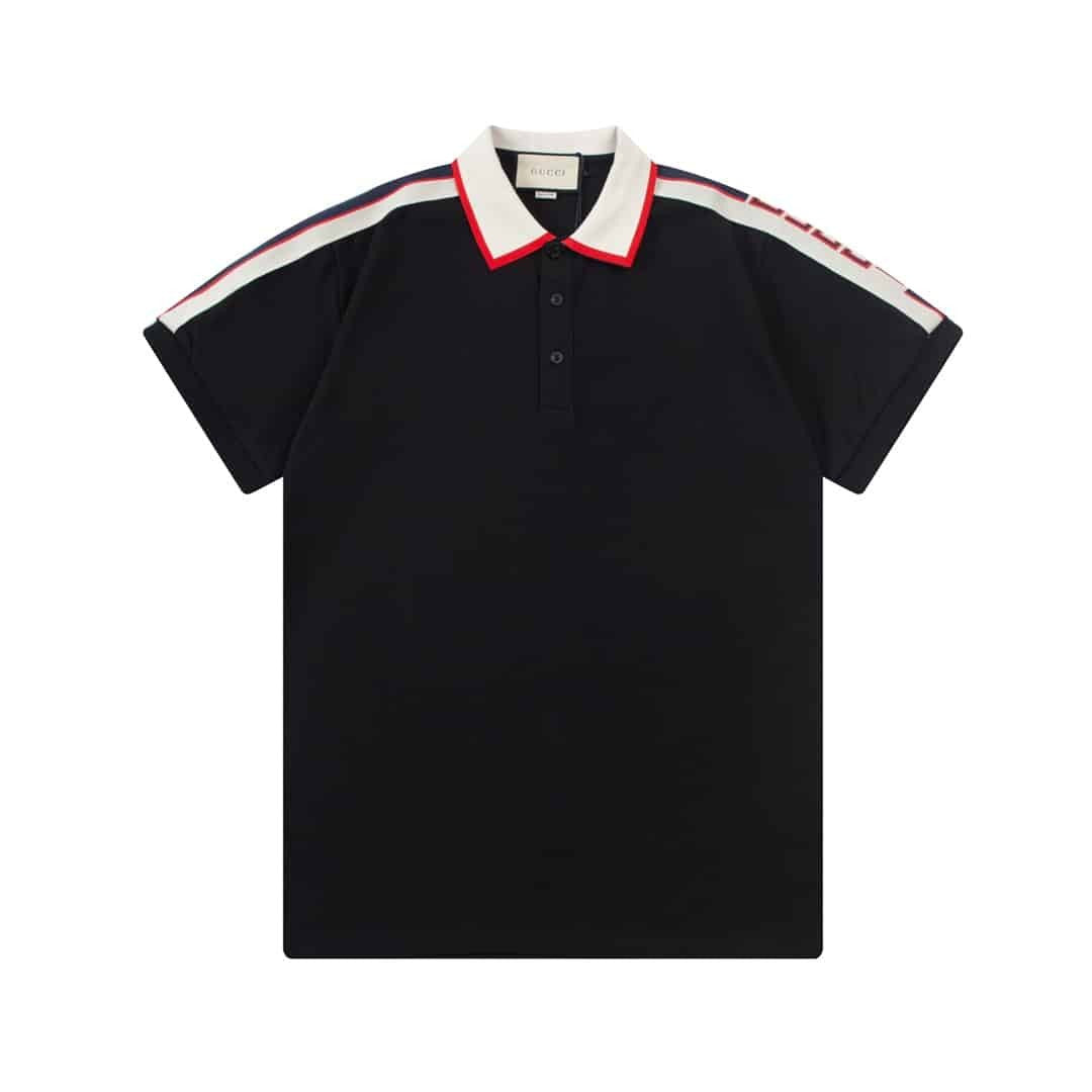 Gucci Side Stripe Logo Pique Polo