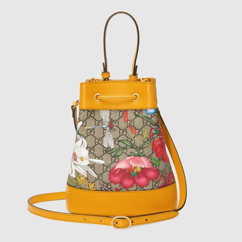 Gucci Ophidia GG Flora small bucket bag