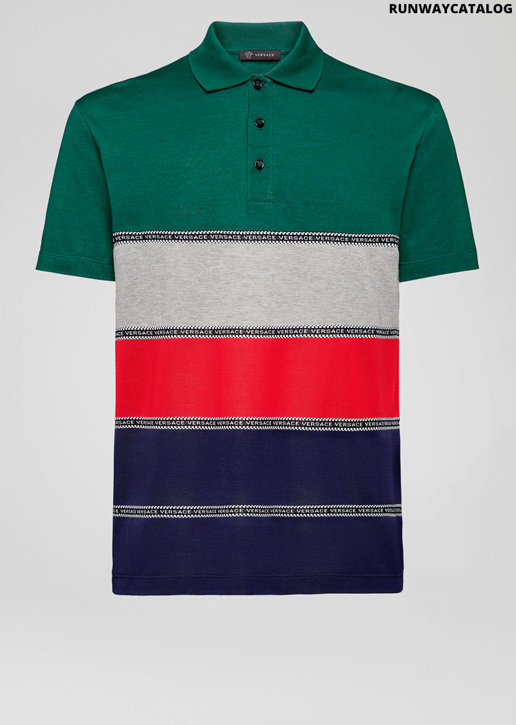 Versace Striped Polo Shirt