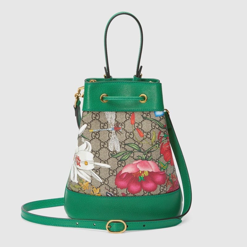 Gucci Ophidia GG Flora small bucket bag