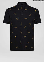Versace Safety Pin Embroidered Polo Shirt