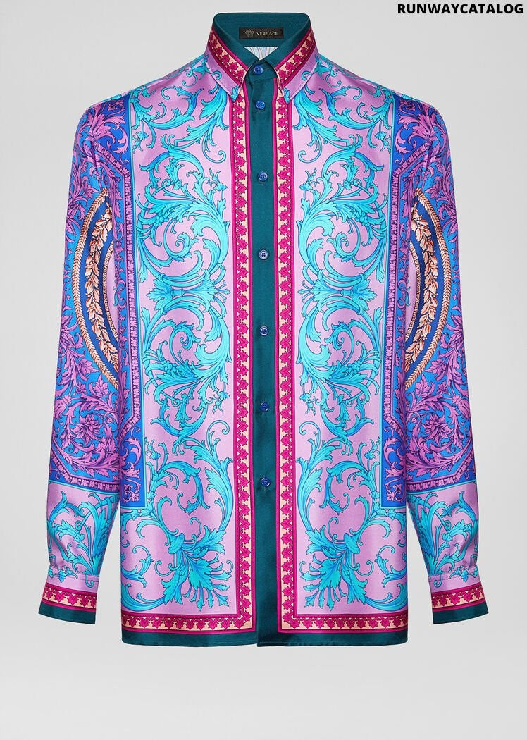 Versace Classique Print Silk Twill Shirt