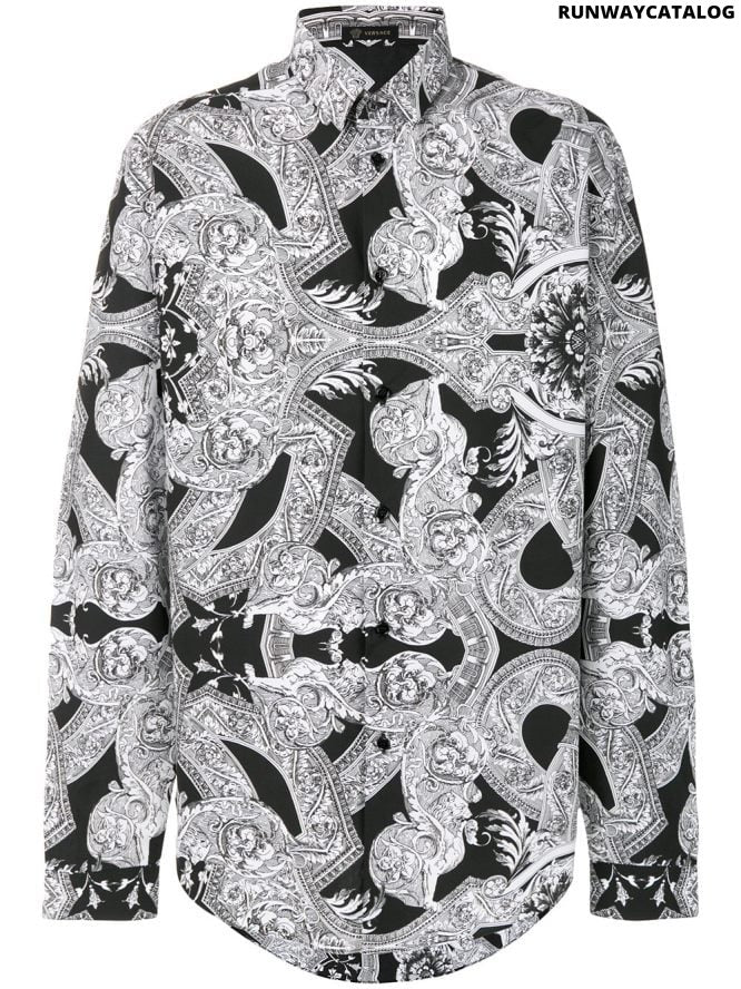 Versace Baroque Print Shirt Black Shirts