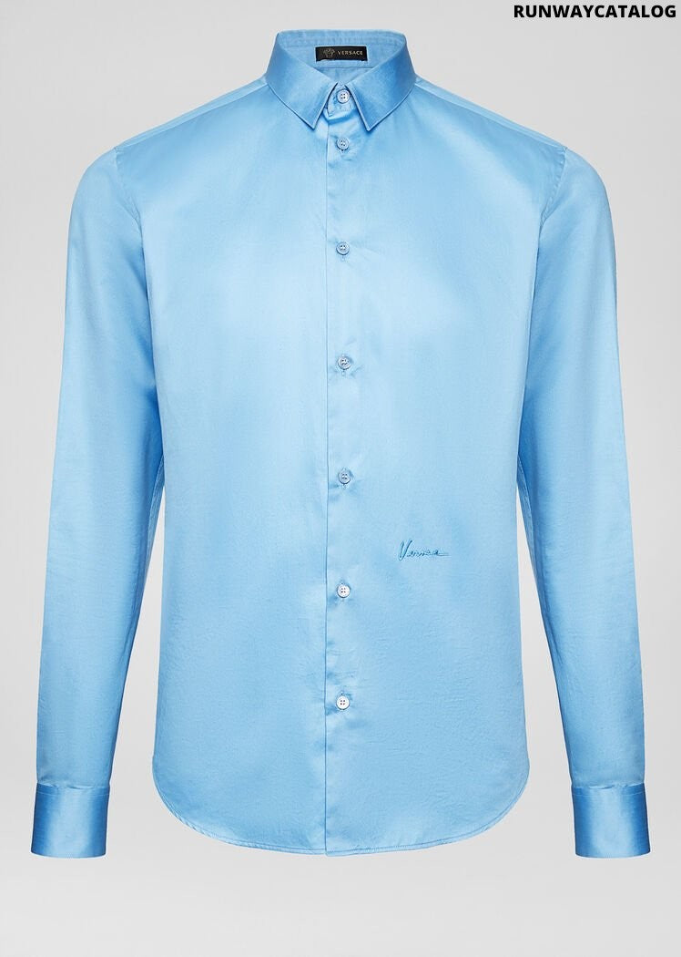 Versace Embroidered Cotton Poplin Shirt