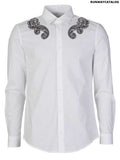 Versace Men Shirts Versace Collection White Baroque Shirt