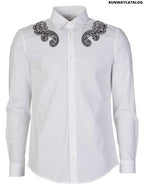 Versace Men Shirts Versace Collection White Baroque Shirt