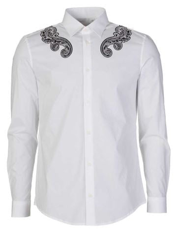 Versace Men Shirts Versace Collection White Baroque Shirt