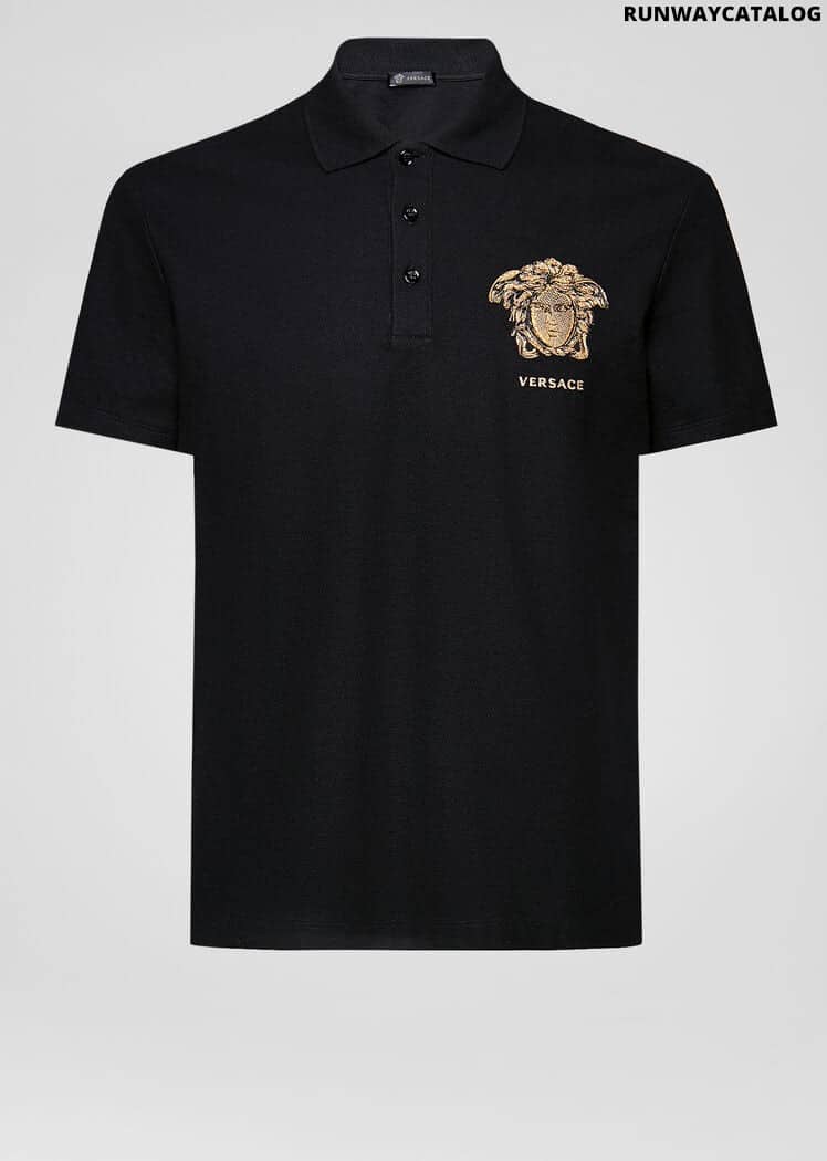 Versace Embroidered Medusa Polo Shirt