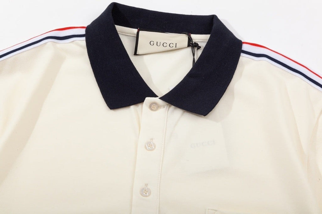 Gucci Side Stripe Logo Pique Polo