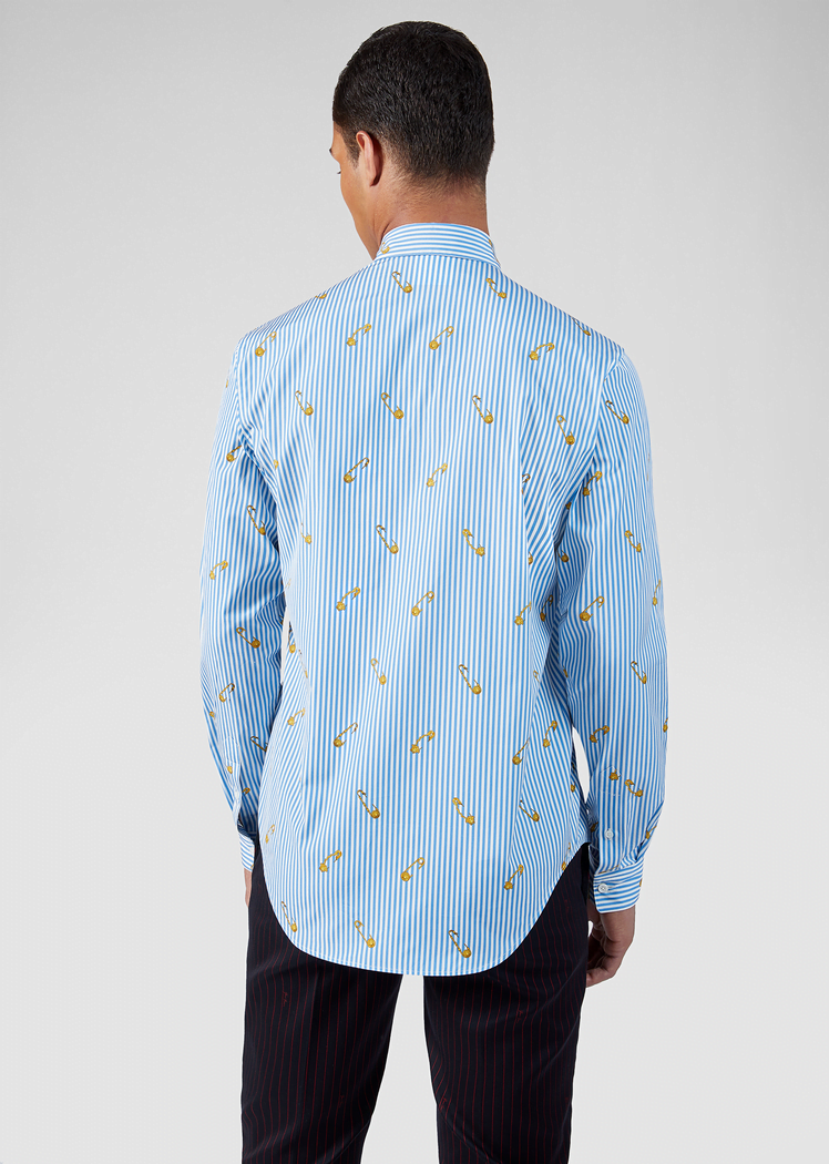 Versace Safety Pin Print Cotton Shirt