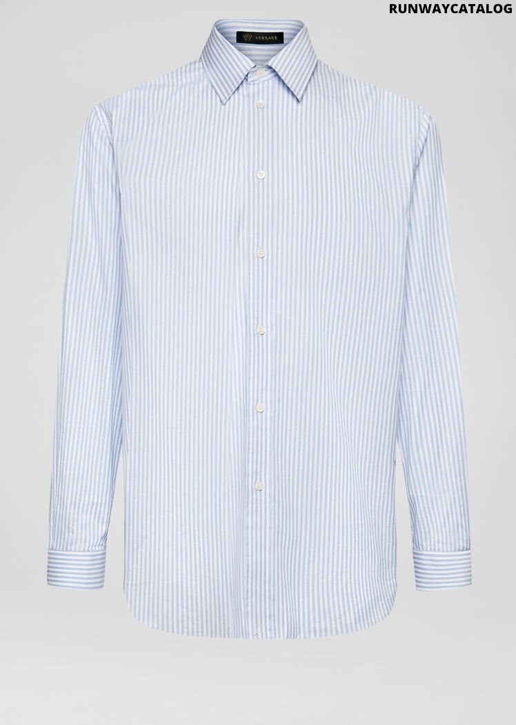 Versace Barocco Insert Striped Shirt