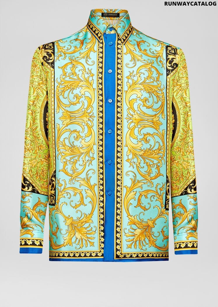 Versace Classique Print Silk Twill Shirt
