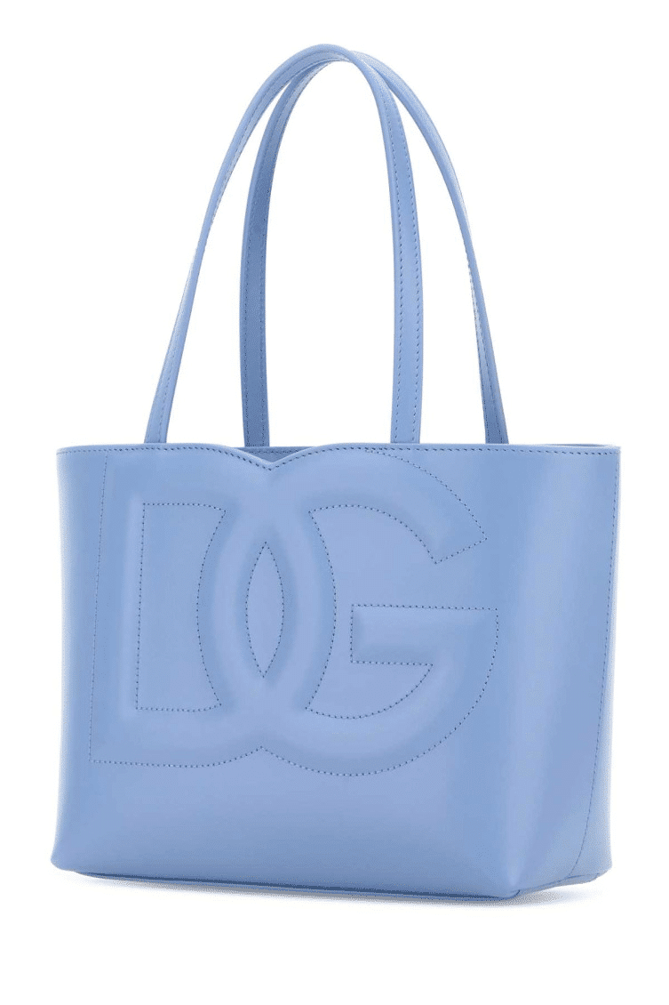 Dolce &amp; Gabbana Light Blue Embossed Logo Tote Bag