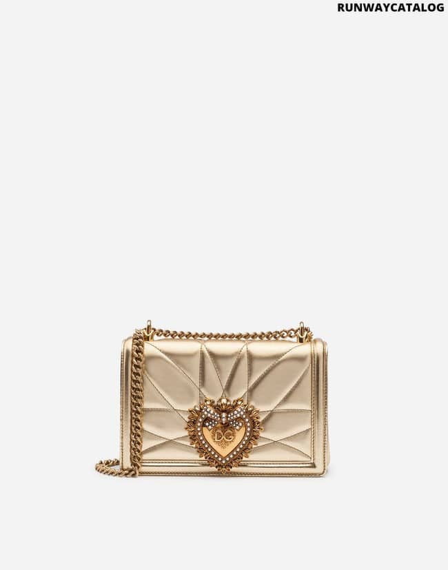 DOLCE &amp; GABBANA MEDIUM DEVOTION BAG IN QUILTED NAPPA MORDORÉ