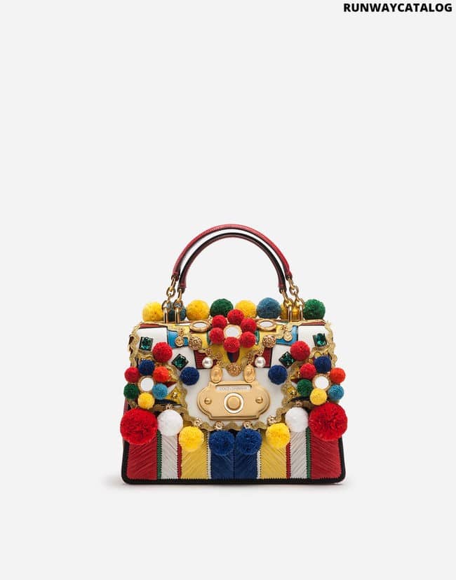 DOLCE &amp; GABBANA MEDIUM WELCOME BAG IN A MIX OF MATERIALS WITH EMBROIDERY