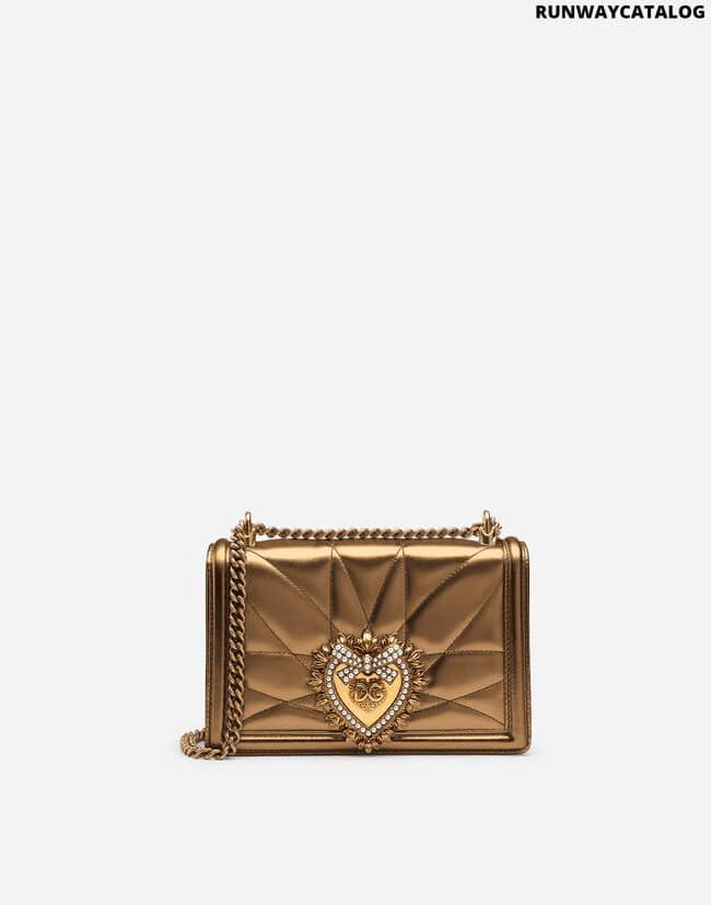 DOLCE &amp; GABBANA MEDIUM DEVOTION BAG IN QUILTED NAPPA MORDORÉ