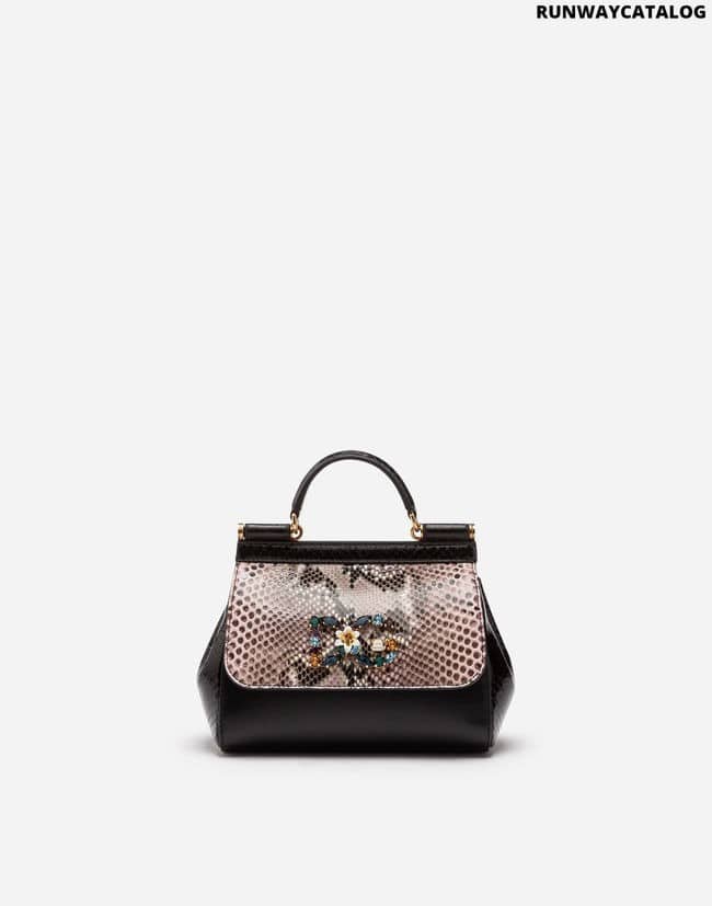DOLCE &amp; GABBANA SICILY CROSS-BODY BAG IN A MIX OF MATERIALS