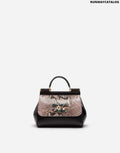 DOLCE &amp; GABBANA SICILY CROSS-BODY BAG IN A MIX OF MATERIALS
