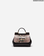 DOLCE &amp; GABBANA SICILY CROSS-BODY BAG IN A MIX OF MATERIALS