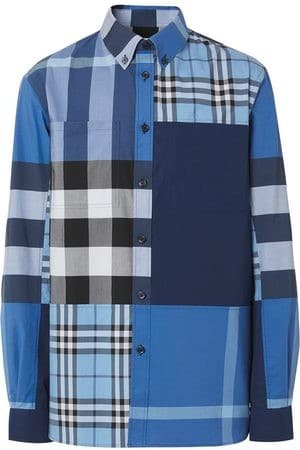 Burberry Multi-panel check-print shirt