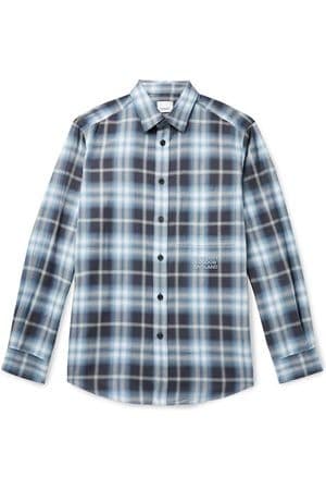 Burberry Logo-Embroidered Checked Herringbone Cotton-Poplin Shirt