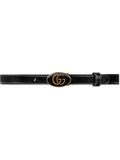 Gucci Leather belt with oval enameled buckle