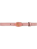 Gucci Leather belt with oval enameled buckle