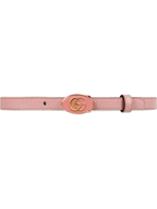 Gucci Leather belt with oval enameled buckle