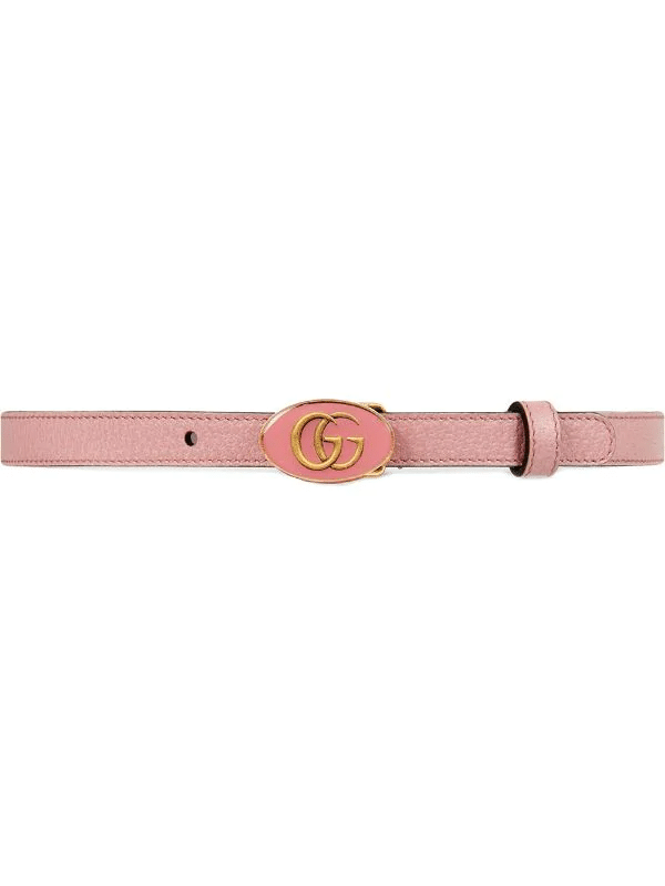 Gucci Leather belt with oval enameled buckle