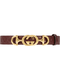 Leather belt with Interlocking G Horsebit