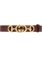 Leather belt with Interlocking G Horsebit