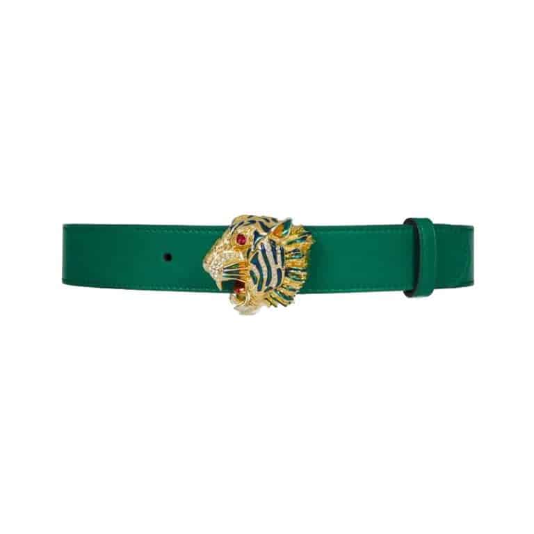Gucci Leather belt with tiger head