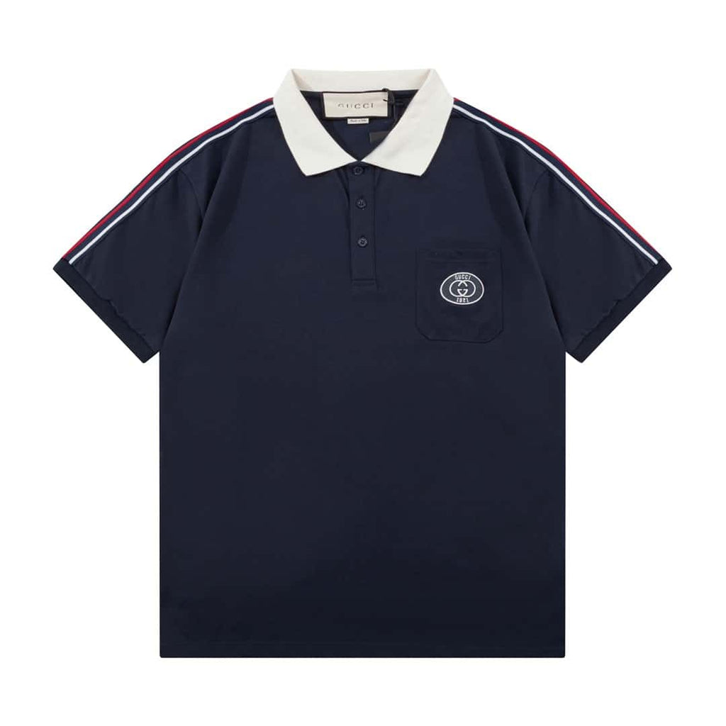 Gucci Side Stripe Logo Pique Polo
