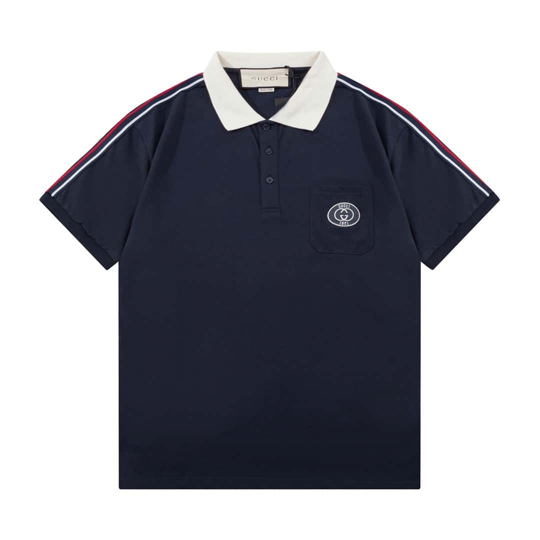 Gucci Side Stripe Logo Pique Polo