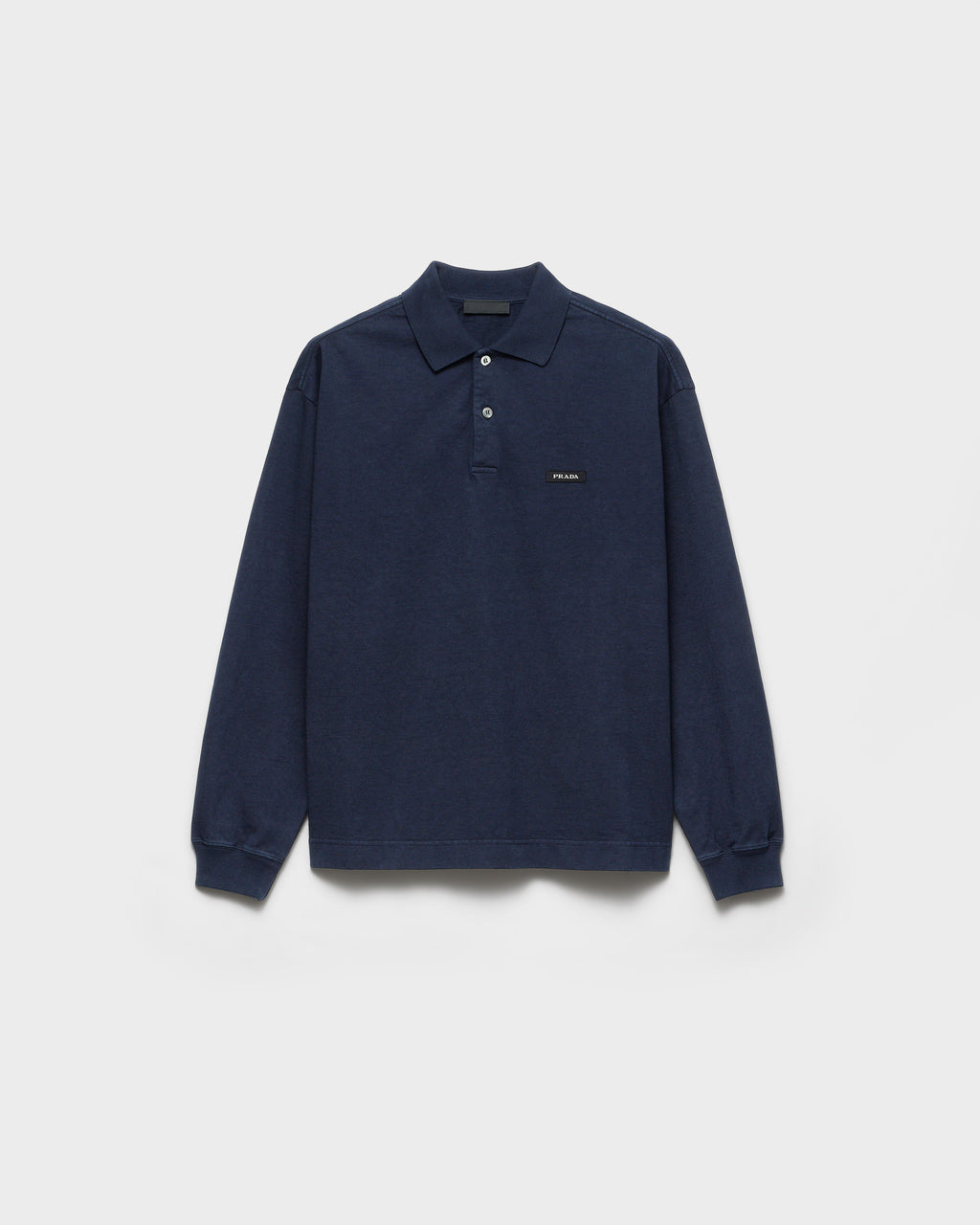 Long-sleeved cotton polo shirt