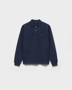 Long-sleeved cotton polo shirt