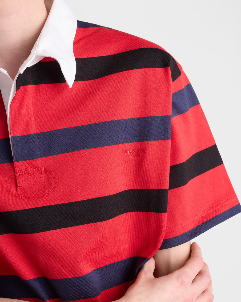 Short-sleeved cotton polo shirt