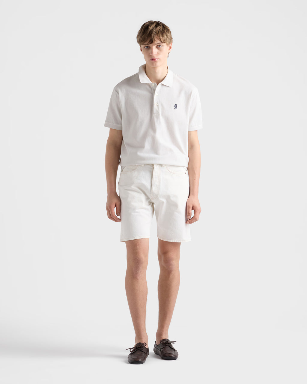 Garment-dyed cotton polo shirt