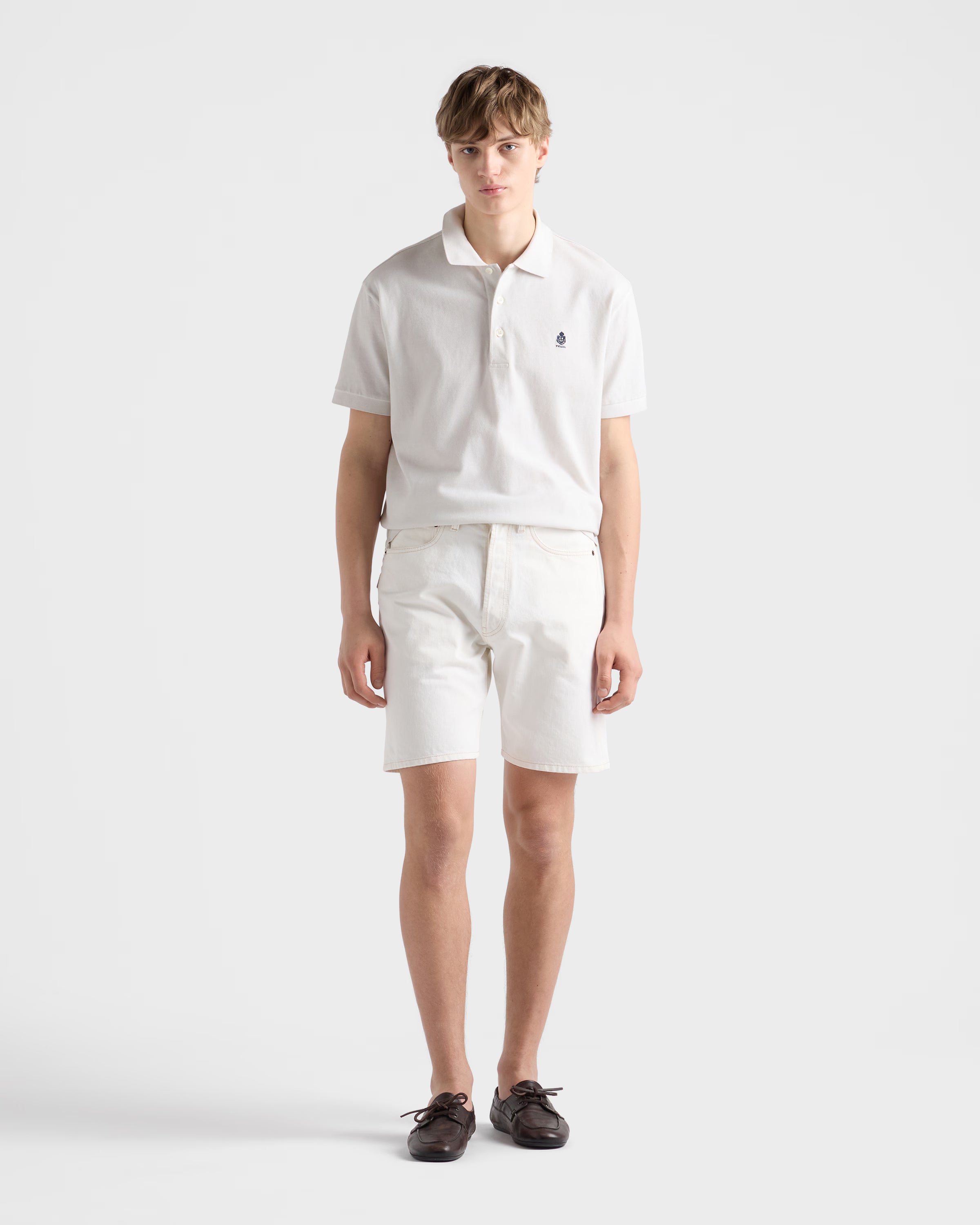 Garment-dyed cotton polo shirt