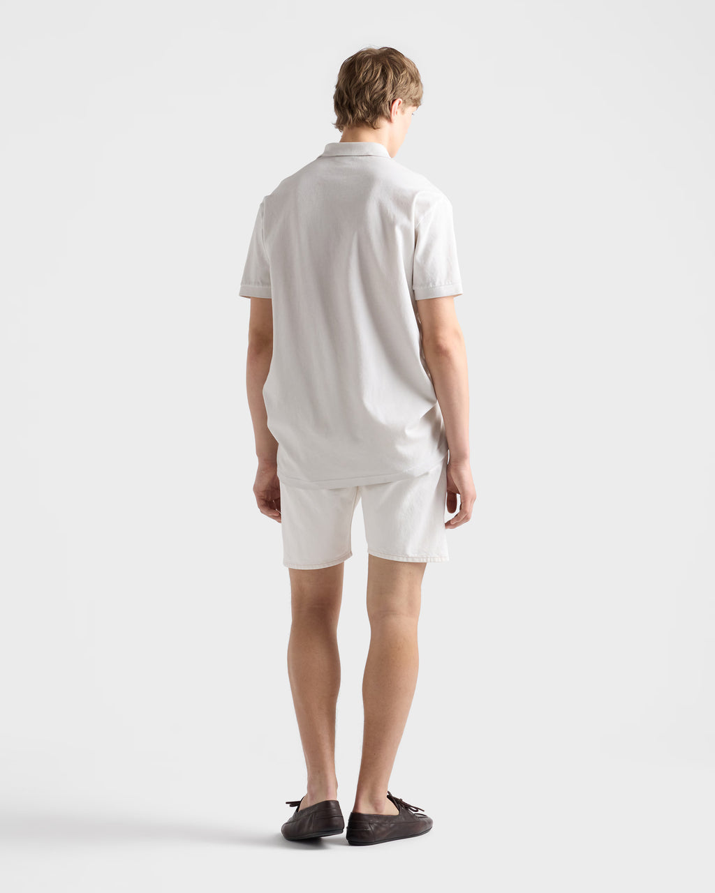 Garment-dyed cotton polo shirt