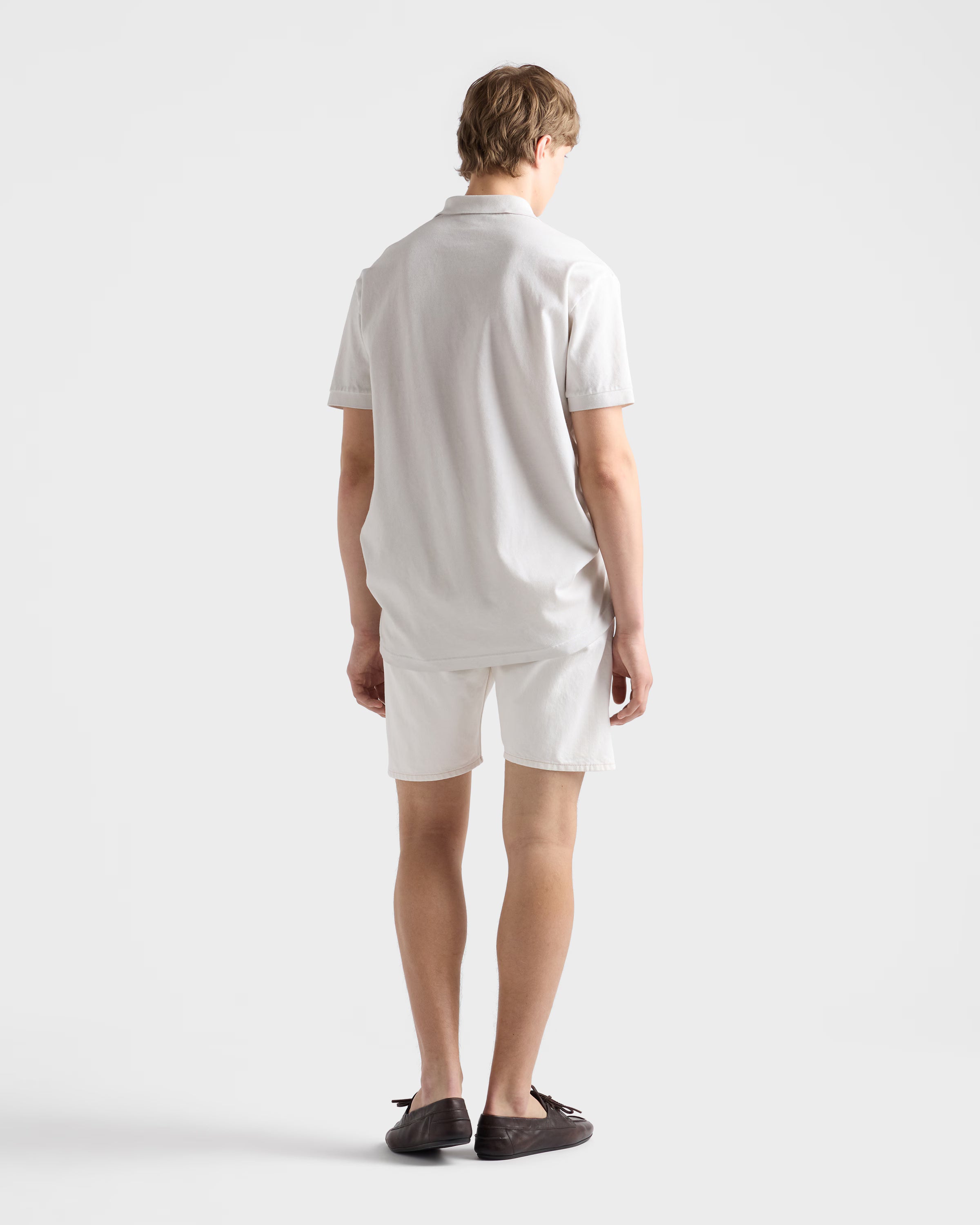 Garment-dyed cotton polo shirt