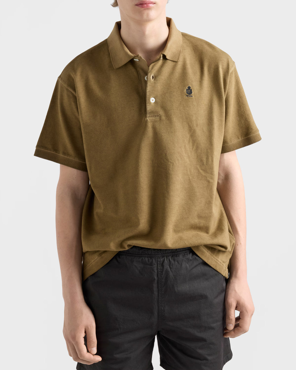Garment-dyed cotton polo shirt